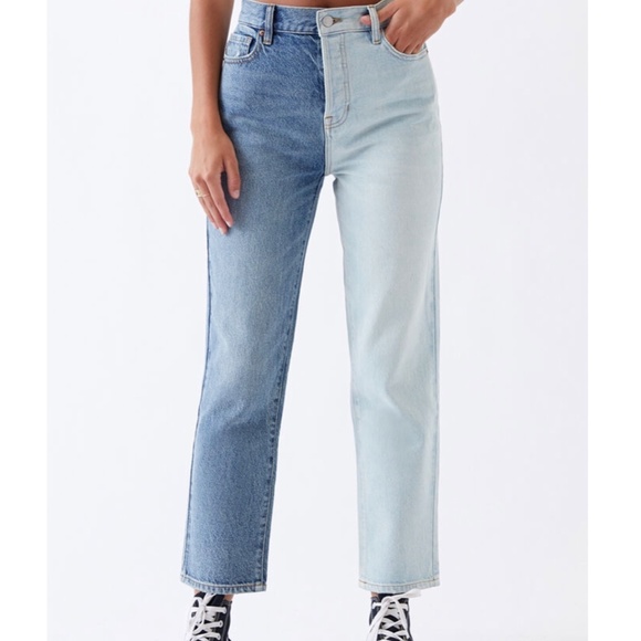 High Waisted Straight Leg Jeans 
